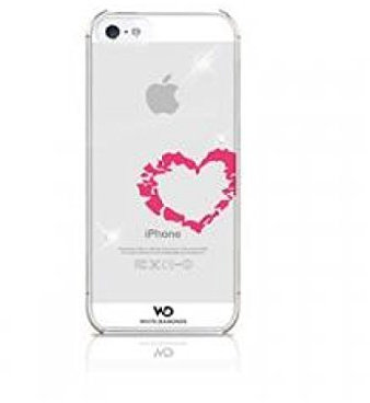 White Diamonds Case Cover with Swarovski Elements for iPhone 5/5S/SE - Lipstick Heart