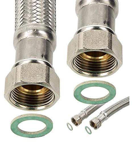tecuro flex. Panzerschlauch IG x IG - für Sanitär & Heizung - KTW-A- DVGW (1 Zoll (DN 25) x 2000 mm)