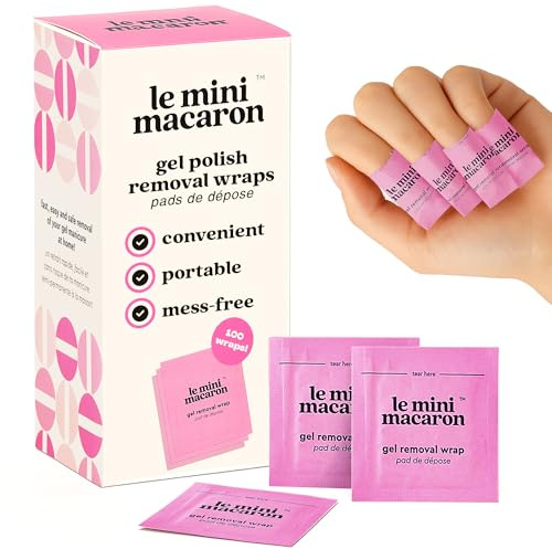 Le Mini Macaron Remover Kit | Soak Off Gel-Nagellackentferner-Wraps | 100 Stück