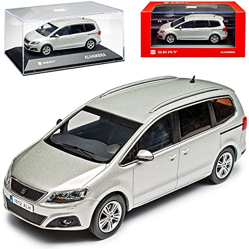 Seat Alhambra Silber Van Ab 2010 2. Generation 1/43 Modell Auto mit individiuellem Wunschkennzeichen