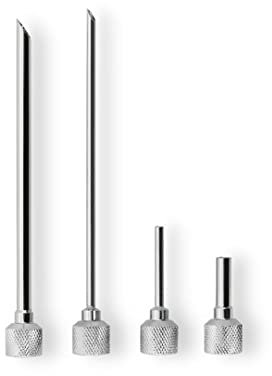 iSi 2718 Nadeltüllen, Spritztüllen Set, 4-teilig, Zum Dekorieren, Füllen & Marinieren, Kombinierbar mit iSi Gourmet Whip & iSi Thermo Whip, Edelstahl rostfrei, Spülmaschinenfest