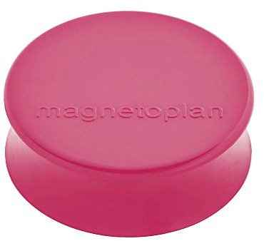 magnetoplan Ergo-Magnet 10er-Pack Whiteboard-Magnete, Pinnwandmagnete, Magnetpunkte für die Schultafel, Kühlschrankmagnete und Pinnwände | 11 Farben, 34 x 12.5mm - rosa