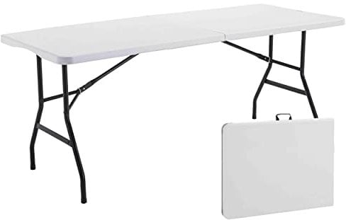 Rekkem Table rectangulaire Pliante 180 cm en PEHD - 8 Places
