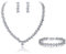 EVER FAITH® Zirkonia Kristall elegant Braut Modeschmuck Schmuck-Sets Silber-Ton N03406-1