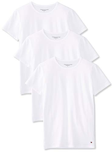 Tommy Hilfiger Herren T-Shirt Kurzarm Rundhalsausschnitt, Weiß (White), XXL