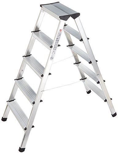 Hailo 8655-001 L90 150 kg Capacity Double-Sided Aluminium Steps (5 Steps)