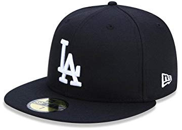New Era Mlb League Basic 59Fifty Los Angeles Dodgers Snapback Cap, Uomo, Black White, 7 3/8 (58.7 cm)