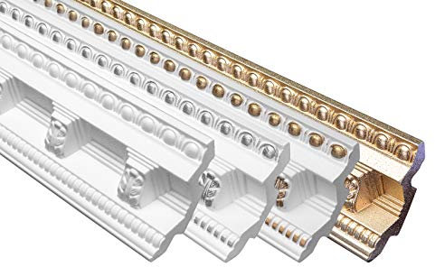 Marbet Deckenleiste B-23 weiß aus Styropor EPS - Stuckleisten gemustert, im traditionellen Design - (30 Meter Sparpaket) Stuck Winkelleisten Wandleisten