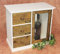 DanDiBo Minikommode Schubladen mit Tür Holz Schubladenschrank 12019 Küchenschrank Natur Regal 50 cm Shabby Chic Küchenregal Vitrine