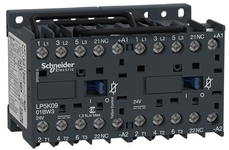 Schneider Electric LP5K0901BW3 Contactor 9A 24V, Rev Cont-3No 9A Ac3 Poles