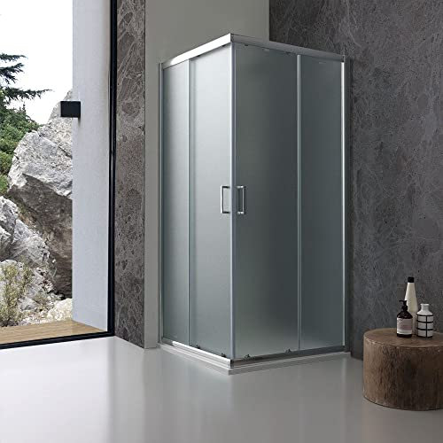 Cabina doccia quadrata 70x70 cm in cristallo opaco ante scorrevoli | Giada