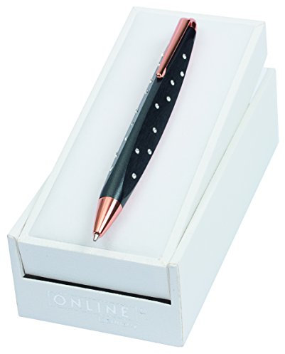 ONLINE Drehkugelschreiber Crystal Style Black aus Aluminium, Dreiecksform, D1-Standardmine M (mittel), Schreibfarbe schwarz, in edler Geschenkbox