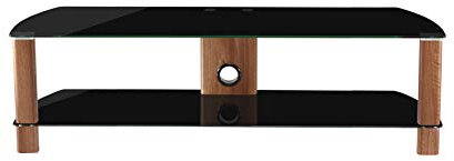 Alphason Century 1500 TV Stand - Walnut & Black Glass