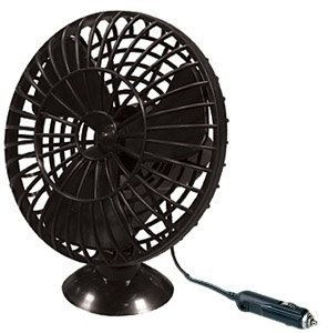 Street Wize Professional Solutions 12 volt car, boat, caravan, Cooling Oscillating Car Fan - Light weight & Suction Cup Fitting - keep the interior of your vehicle cool, just plugs into vehicles cigarette lighter socket
