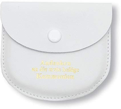 Butzon & Bercker Rosenkranztäschchen aus Leder, Weiß, 7 x 8 cm, Etui, Religion, Erwachsener