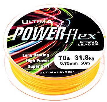 Ultima Powerflex Hohe Festigkeit Schlagschnur 50m Spule, Feuerorange, 0.75mm-70.0lb/31.8kg