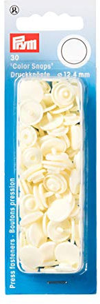 Prym 393122 Nähfrei Druckknopf Color Snaps rund 12,4 mm perle, Kunststoff, 12.4 mm cm