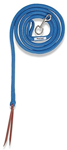 Barefoot Führseil Energy blau – 370cm Länge – Bodenarbeit & Pferdetraining – mit und ohne Karabinerhaken nutzbar – Seil mit Lederenden für Halfter & Zaumzeug