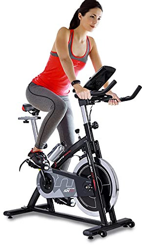 Sportstech Vélo d'appartement ergomètre SX200 avec contrôle via l'application Smartphone + Google Street View | roue d'inertie de 22 kg | capteur de fréquence cardiaque | charge maximale 125 kg