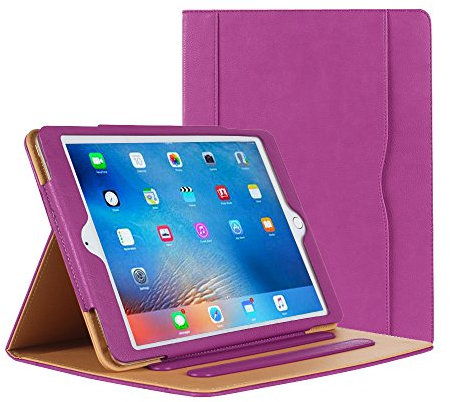 Funda para iPad Air – Funda de piel para iPad Air de Apple, con función de atril, múltiples ángulos de visión, bolsillo para documentos y tarjetas