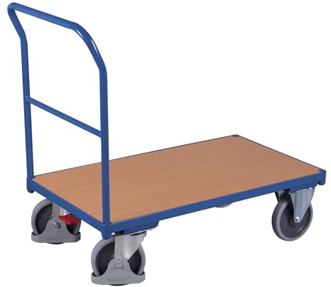 Schiebebügelwagen RAL5010 Enzianblau Stirnwagen Tischwagen Transportwagen