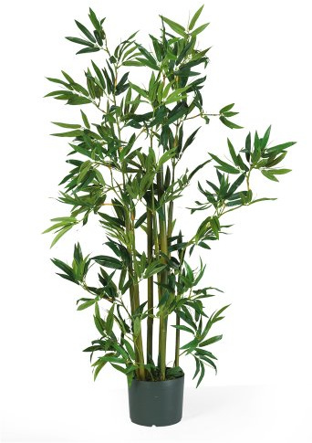 Nearly Natural 4 ft Artificial Bamboo Plant with Pot for Indoor Decor