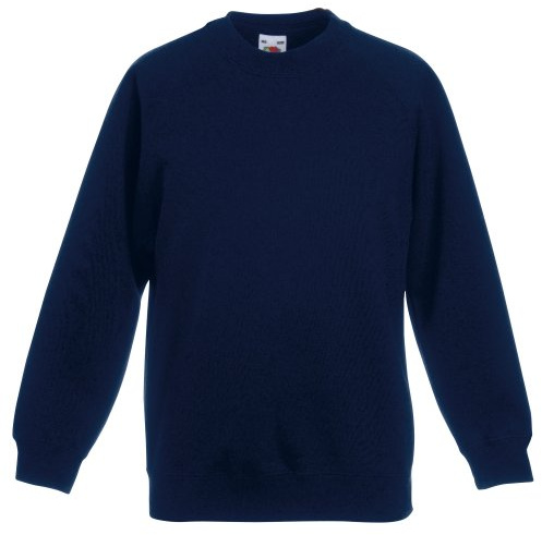 Fruit of the Loom Unisex Kids Raglan Classic Sweater, Deep Navy, 5-6 Years (Manufacturer Size:26)