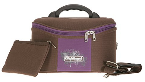 BEAUTYCASE ELEPHANT - SPEAR Kulturtasche Schminkkoffer Kosmetikkoffer mit Extra Polstertasche Braun LILA