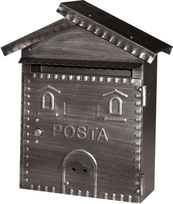 Cassetta Postale in Ferro Battuto per Esterni 22x7x35H cm col. Bronzo Martellato