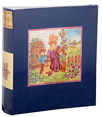 Exacompta Teddy Fotoalbum in Blau 25x25 cm 48 Seiten Kinder Baby Foto Album: Farbe: Bären Familie