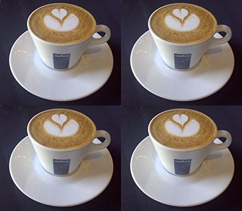 Holland Plastics Original Brand 4 X Coffee/Cappuccino/Porcelain Cups and Saucers-Capacity 5.5oz