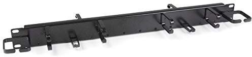 StarTech.com 1U 19 Horizontal Server Rack Cable Management Panel - Network & Data Wire Organizer with Finger Ducts & Vertical/ Horizontal D-Ring Hooks (CMPNL1UC)