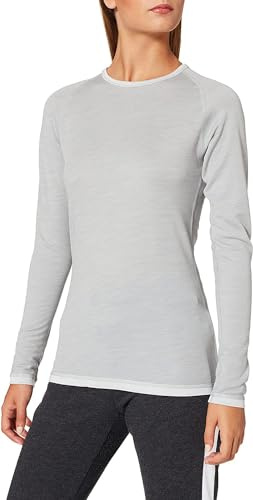 Schöffel Damen Merino Sport Shirt 1/1 Arm W, temperaturregulierendes Langarmshirt, atmungsaktives Funktionsunterwäsche-Shirt in Wollqualität, Light Grey, L