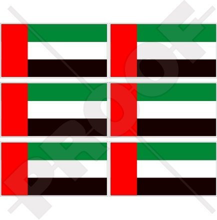 Flagge Vereinigte Arabische Emirate UAE Dubai, Abu Dhabi 40 mm (40,6 cm) Mobile Handy Vinyl Mini Sticker, Aufkleber X6