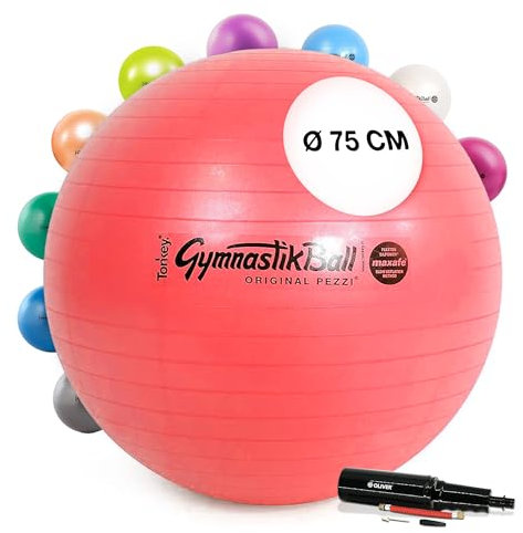PEZZI Original Pezziball MAXAFE 75 cm m. Pumpe rot Gymnastikball