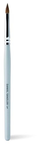Daniel Sandler LIP BRUSH - Precision Makeup Tool for Lipstick, Gloss, & Concealer - Handbag-Sized, Travel-Friendly - Natural Hair Bristles - 14.5cm Compact Brush