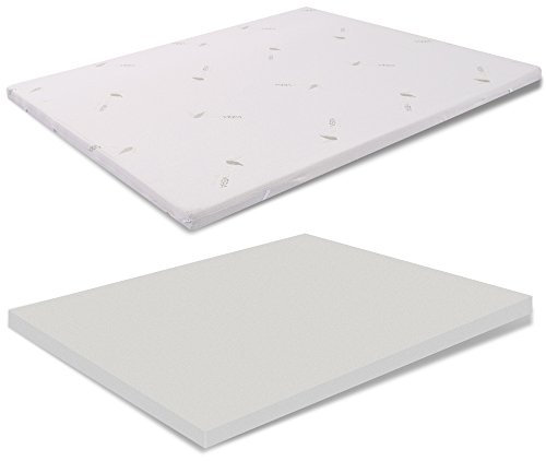 TOPPER CORRETTORE IN MEMORY FOAM PER MATERASSO MATRIMONIALE 180x200 ALTEZZA 3 CM SFODERABILE ALOE VERA
