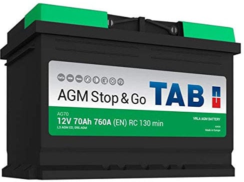 Tab Start Stop Agm Ag70 Batterie Voitures, 12 V 70Ah 760 Amps (En)