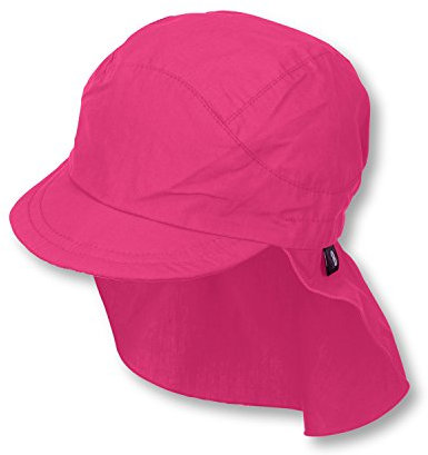 Sterntaler Schirmmütze Nacken Basic - Mädchen Baby- und Kinder Mütze mit Nackenschutz - UV-Schutz 50+ Hut aus Popeline (Bio) - leichte Sommer Kopfbedeckung mit Gummiband - magenta, Größe 53