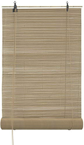 JalousieCrew Bambusrollo Bambus Raffrollo Natur Breite 60-160 cm Länge 160 cm Seitenzug Fenster Tür Rollos Holzrollo (80 x 160 cm)