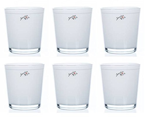 Sandra Rich 6er Set Glas Orchideentöpfe Orchid weiß H. 13,5cm D. 12,5cm rund