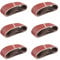 Bandes Abrasives en Tissu │ 10 pièces │ 75 x 533 mm │ Mixpack (2 x grain 40/60/80/120/180 chacun) │ pour ponceuses à bande │ Papier Abrasif │ Ensemble de Bandes Abrasives