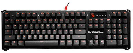 Bloody B840 Light Strike LK Optical Gaming Keyboard – Orange LED Backlit – LK Blue Tactile Switch - Gold