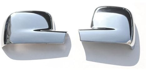 OMAC Spiegelkappen Spiegelabdeckung kompatibel mit VW Transporter T5 2003-2010 Chrom ABS Silber