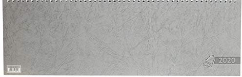 Baier & Schneider Querkalender Querterminbuch, 1 Woche auf 2 Seiten, 420 x 137 mm, Karton, grau