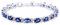 GULICX Bracelet Femme Saphir Bleu Oxyde de Zirconium Bracelet Reglable en Cristal Plaqué Platine