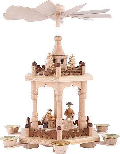 Weihnachtspyramide 2-stöckige Pyramide - Krippenszene - 29cm - Original Erzgebirge - Theo Lorenz