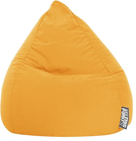 SITTING POINT only by MAGMA BeanBag Easy L Indoor Sitzsack, Lounge Sitzkissen, 70x90cm, Made in Germany, Waschbar, Sessel für Kinder & Erwachsene, gelb