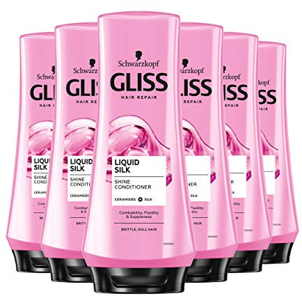 Schwarzkopf Gliss Liquid Silk Gloss Conditioner, 200 ml, 6 Stück