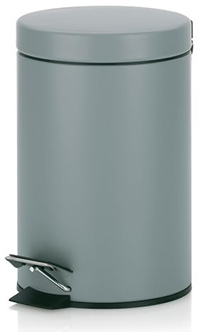 kela Kosmetikeimer Monaco, 3 L, Durchmesser 17 cm, Metall, hellgrau, herausnehmbarer Inneneimer mit Tragehenkel, 21886